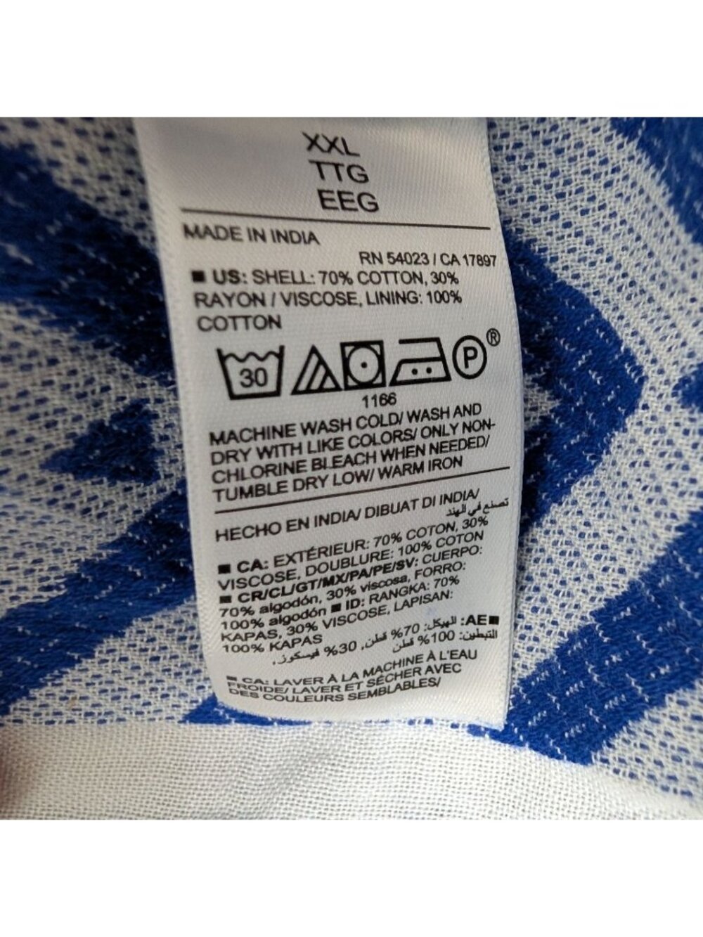 Old Navy V-Neck Blue & White Swing Dress Plus Size XXL Cotton Blend - Picture 5 of 12